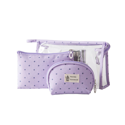 3Pcs γυναικείο ο διαφανής Toiletry πολυεστέρας 300D τσαντών καθαρίζει τις καλλυντικές τσάντες για το ταξίδι