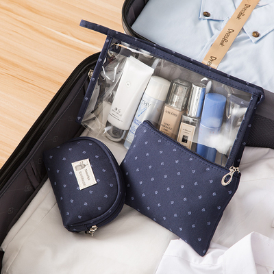 3Pcs γυναικείο ο διαφανής Toiletry πολυεστέρας 300D τσαντών καθαρίζει τις καλλυντικές τσάντες για το ταξίδι